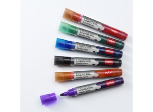 Markery NOBO Liquid Ink, różne kolory 12 szt