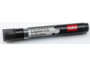Markery NOBO Liquid Ink, czarne 12 szt