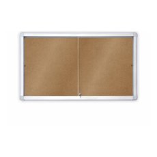 Gablota informacyjna z przesuwanymi drzwiami 2x3 - model 1 korkowa / lakierowana / tekstylna