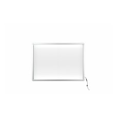 Gablota informacyjna wewnętrzna 2x3 - model 1 z przesuwnymi drzwiami z oświetleniem LED korkowa / tekstylna / lakierowana